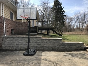 gray driveway retaining wall